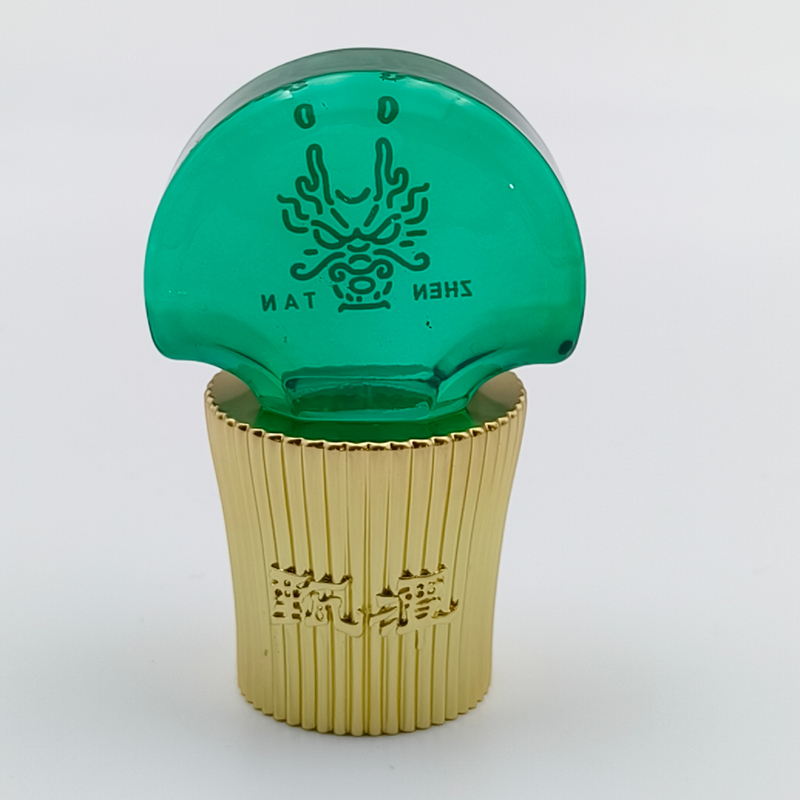 Elegante einzigartige grüne Kristallkopfflaschenstopper für Luxusverpackungen